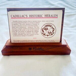 Cadillacs Historic Heralds Cards with Display Piece 1989